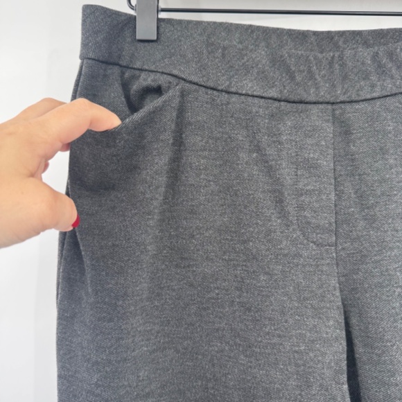 J Jill Pants Women Petite Medium Gray Ponte Slim Leg Stretch Knit Pull On Pocket - Picture 2 of 12